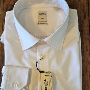 Men's long sleeve 100% cotton no iron dress shirt  SERICA CLASSIC  size 18L